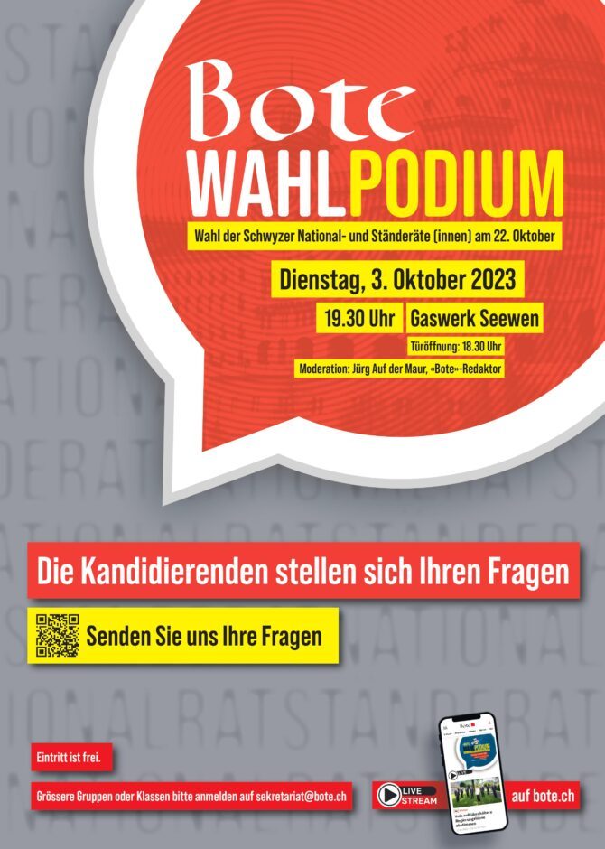 Bote-Wahlpodium der Schwyzer National- und Ständeräte(innen)